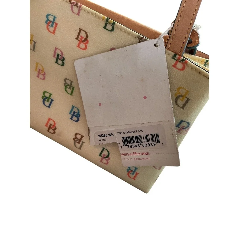 Dooney & Bourke‎ Tiny East/West Bag White Multi Color Monogram Mini Tote WI396